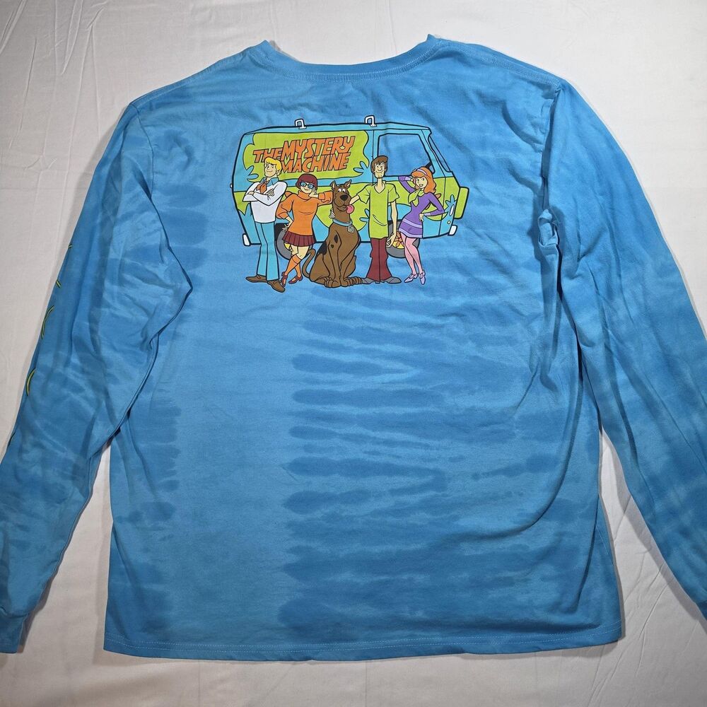 Scooby-Doo Mystery Machine Shirt Mens XL Blue Long Sleeve Graphic Tee Freeze - Picture 2 of 11